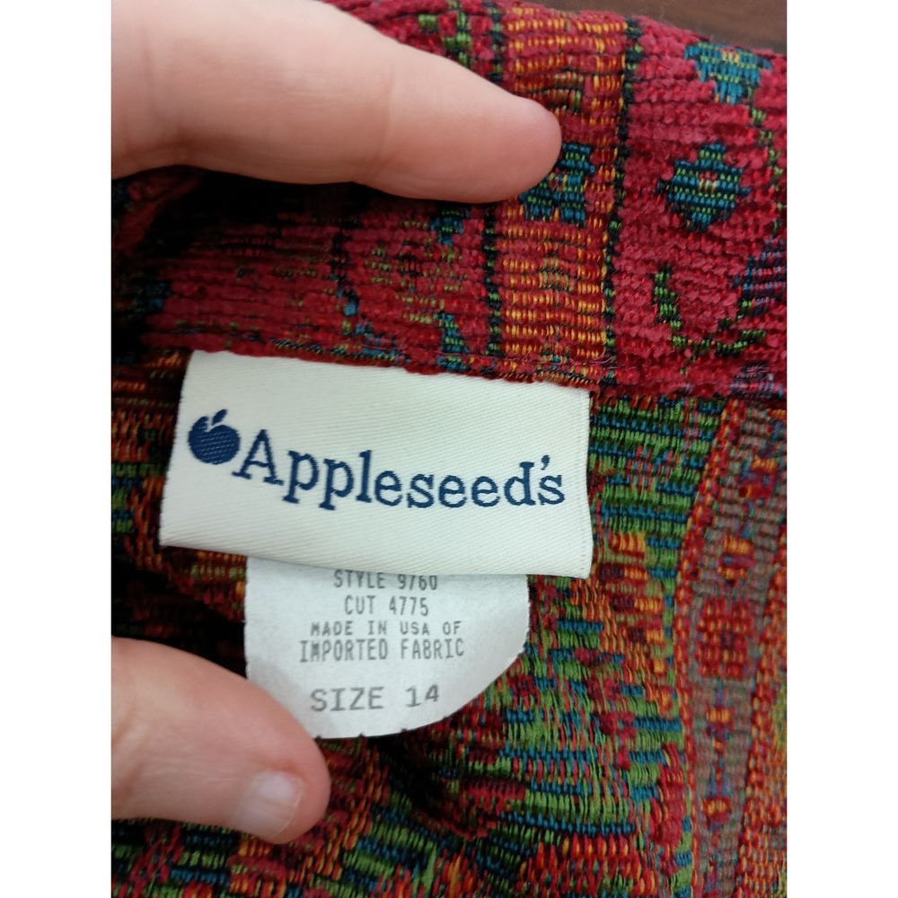 Appleseeds 14 red floral vintage grandmacore work business career button blazer - Picture 2 of 7